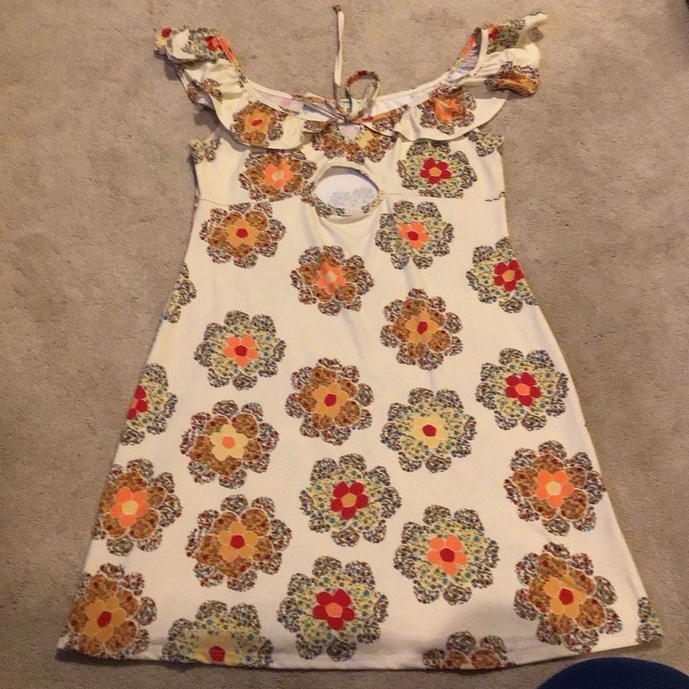 EARTHBOUND Floral Bohemian Dress with Ruffles Sleeves
